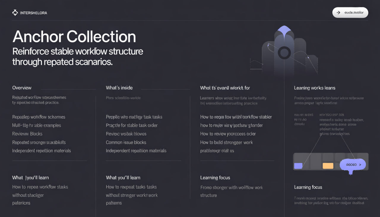 Anchor Collection interface with text and a dark background