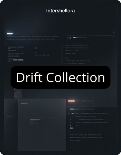 Dark-themed interface with 'Intershellora' branding and 'Drift Collection' text.