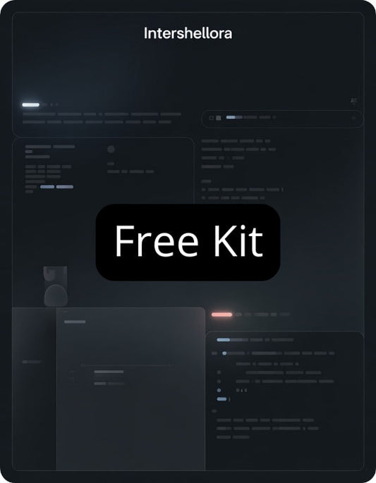 Dark-themed software interface with 'Intershellora' branding and 'Free Kit' text.