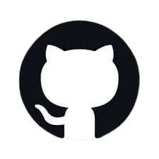 GitHub logo with a stylized cat silhouette inside a black circle on a white background